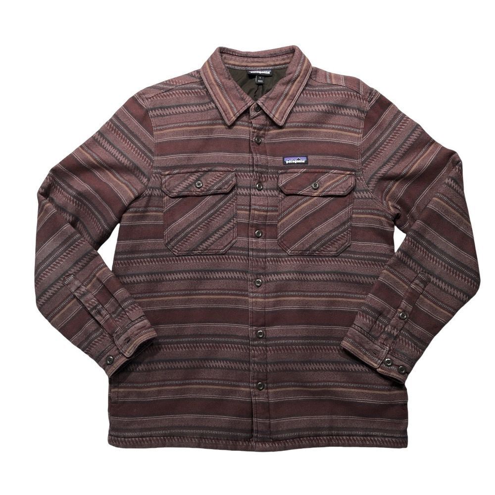 Patagonia Insulated Fjord Flannel Shirt Jacket Mens Large Button Front Shacket